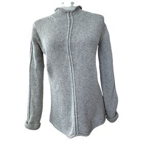 DKNY Jeans Sweater Mock Turtleneck Preppy Gray Knit Top SZ XS